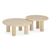 Amora Faux Travertine Indoor/Outdoor Nesting Accent Tables Model: TOV-OC54411-OC54412